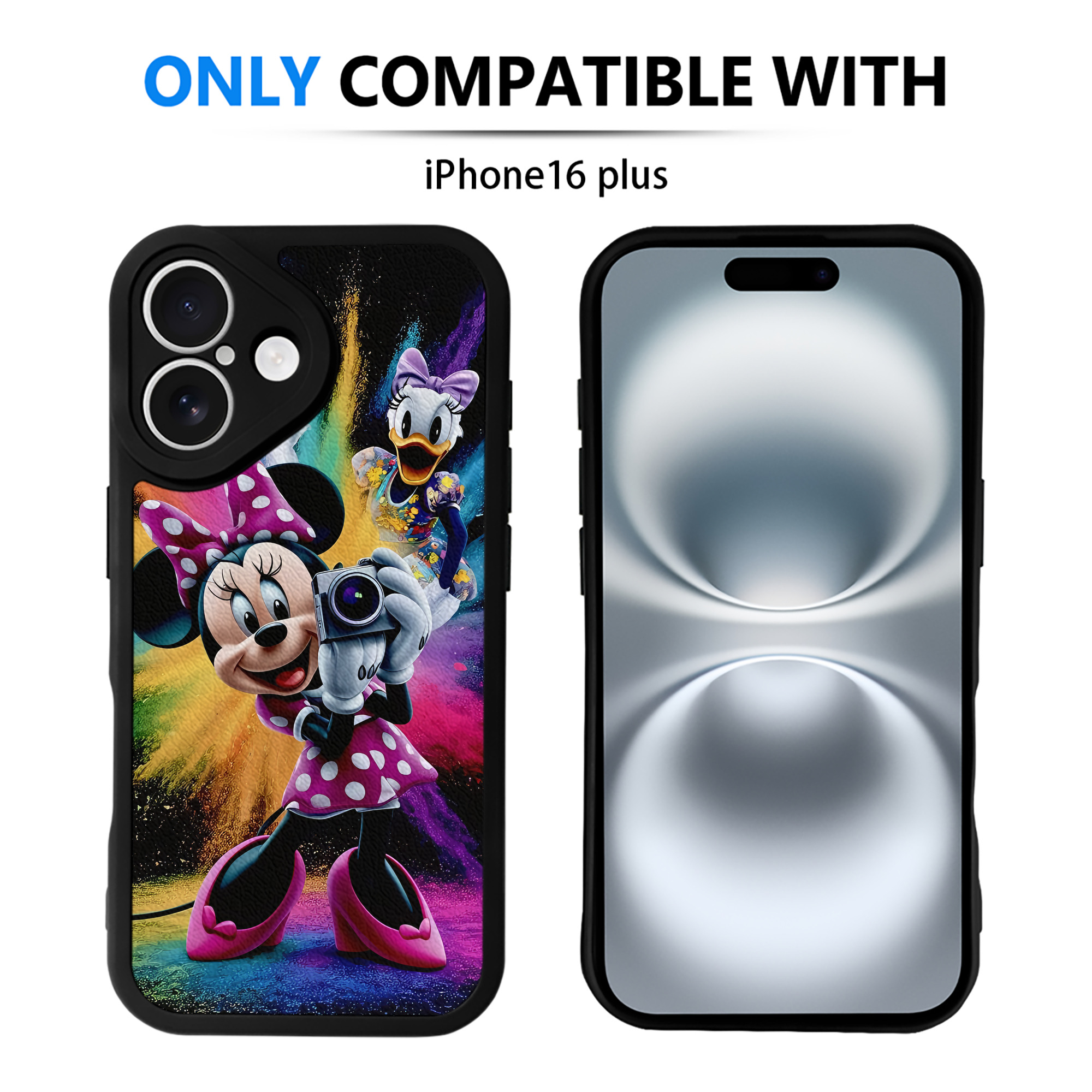 （画像用） ミッキーマウス Mickey Mouse 【iPhone 16シリーズ対応】シリコンスマホケース（レザー調） 材質：シリコン